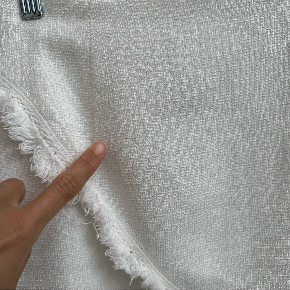 superdown White Mini Skirt with Fringe Trim - Picture 2 of 6